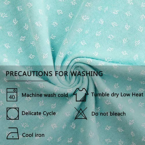 Keyocean Nightgowns For Women, 100% Cotton Soft Long Sleeve Ladies Nightgowns, Comfy Lightweight Sleeping-Gown, Small, Turquoise Color #TOP5