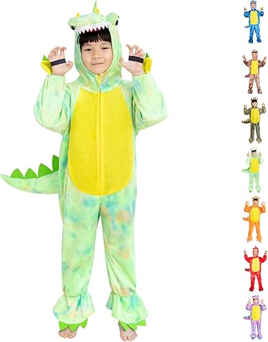 Dearsun Disfraz de dinosaurio T-Rex para niños disfraz de dinosaurio para niños disfraz de disfraz con capucha M110 verde