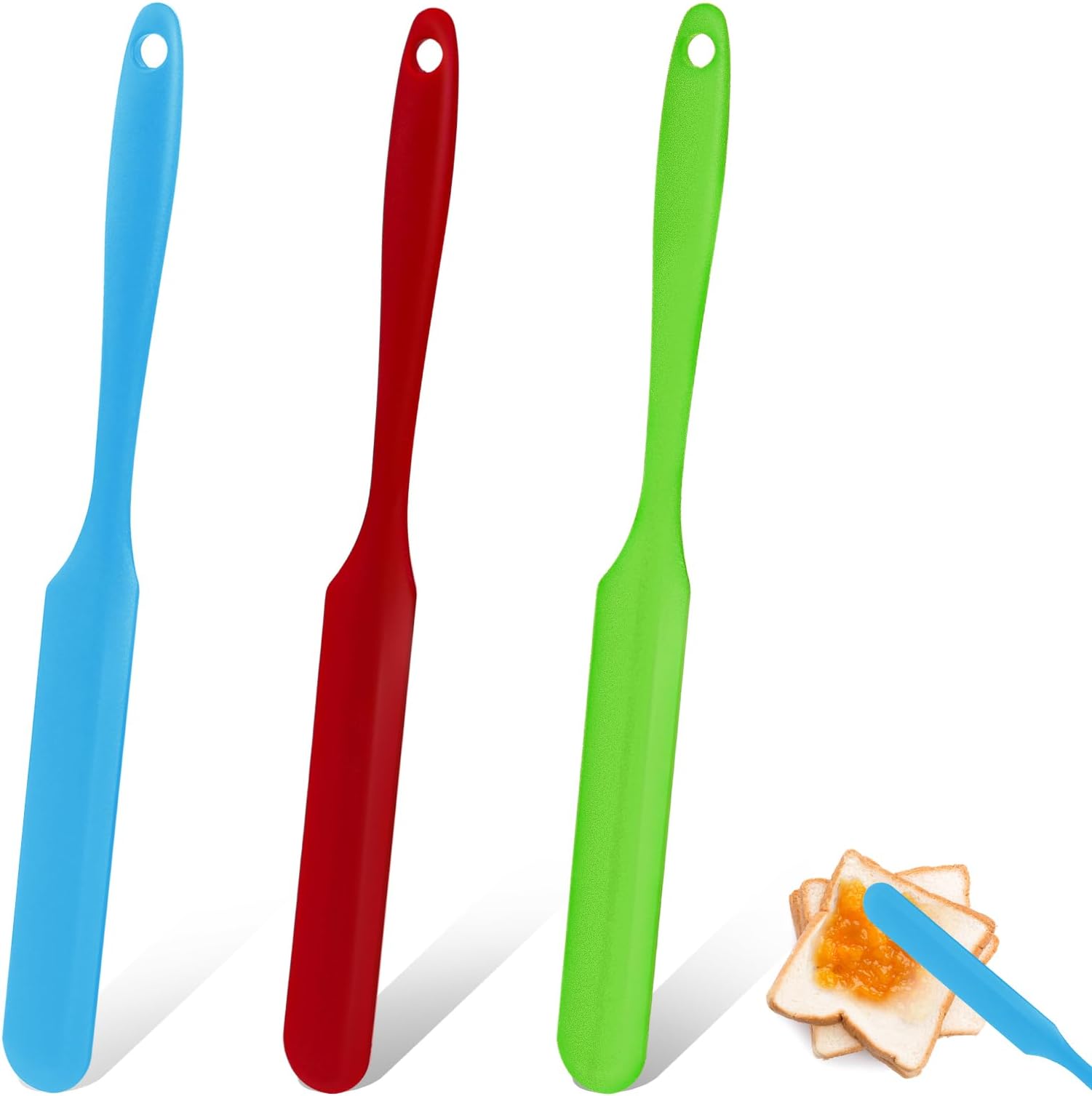 Jar Spatula, Silicone Jar Scraper with Long Handle, Jam Spreader for Peanut Butter
