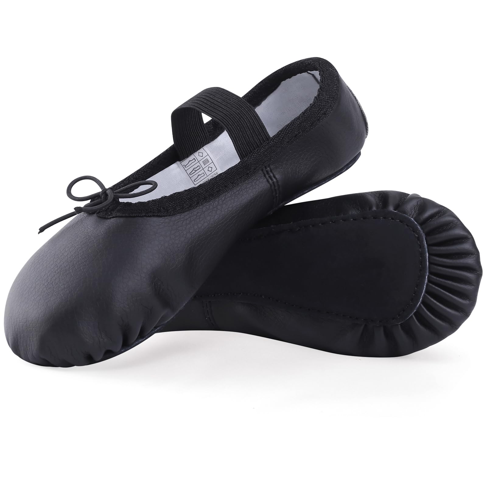 ZDQ Ballettschuhe Ballettschläppchen Mädchen Tanzschuhe Damen Gymnastikschuh mit Ganze Ledersohle für Kinder Erwachsene Gr.22-44