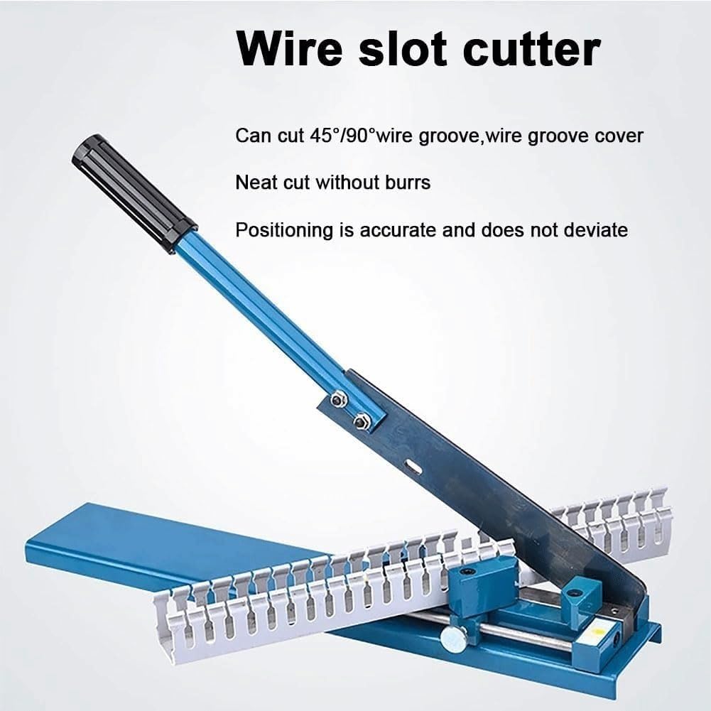 Cortador manual de carril DIN, herramienta de ahorro de mano de obra de doble ranura con regla de 50 cm, máquina de corte de tronco superior de banco para aleación de aluminio, rieles de acero y