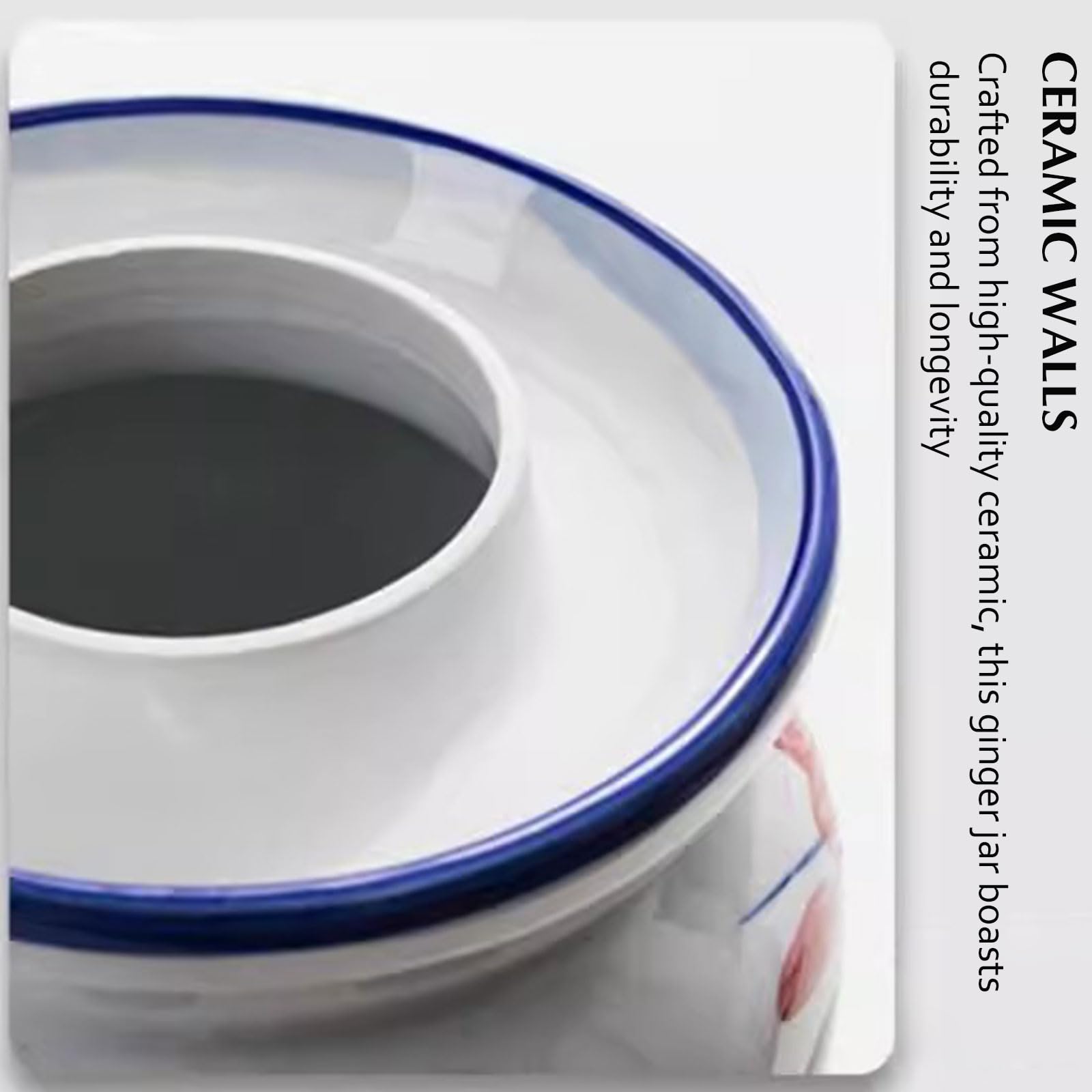 Jar marynowany Duży tradycyjny chiński słoik fermentacyjny z pokrywką z foki, Jingdezhen Ceramic Fermentation Crock for Pickling, Kimchi, Sauerkraut,7kg