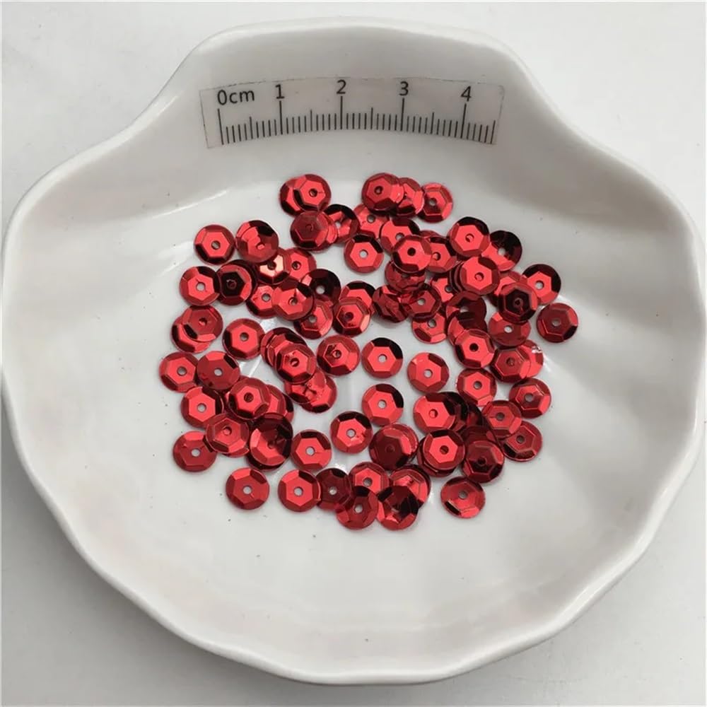 10g 3mm 4mm 6mm 10mm Silver-Base Cup Sequins Paillettes for Clothes Hat Shoes DIY Handmade Accessory(Red,10g 4mm1500cs) โ image 1