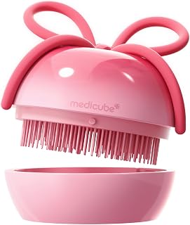 medicube Ribbon Cherry Hair Brush, Detangler for Glass Hair, Pink