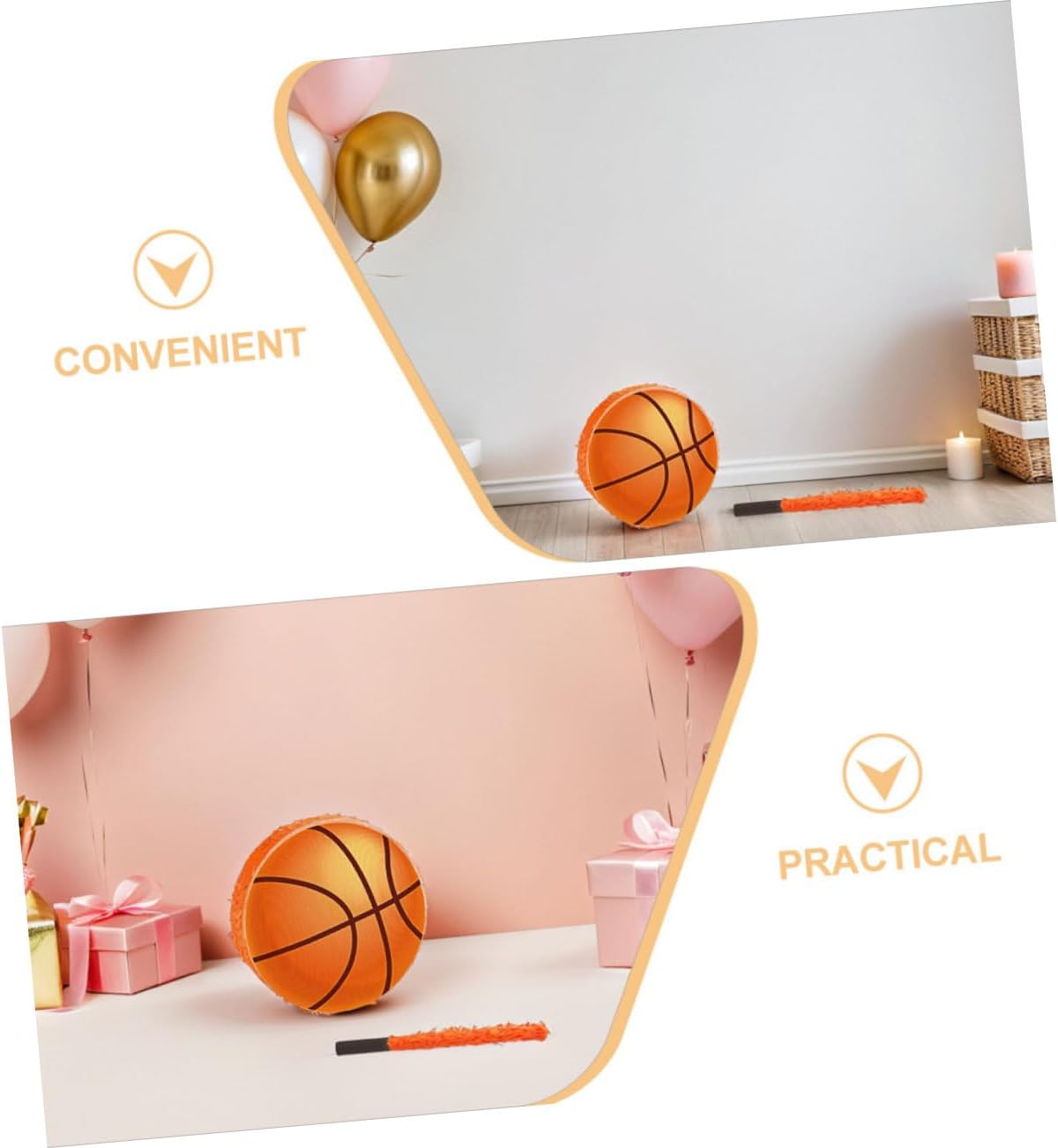Basketball Party Decoration with Blindfold Stick and Confetti Sports Themed Birthday Supplies for Interactive Games and Photo Props for Sports Parties and School Events