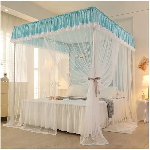 Toldo para cama de dormitorio de hogar en verano, cortina con soporte y techo a prueba de polvo, extraíble y fácil de instalar (color A4, tamaño