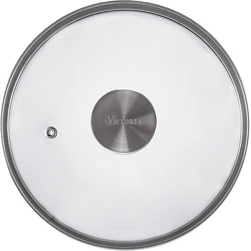 Victoria Tapa redonda de vidrio de 6.5 pulgadas para sartén o sartén de hierro fundido, hecha a medida solo para la marca Victoria de 6 pulgadas de