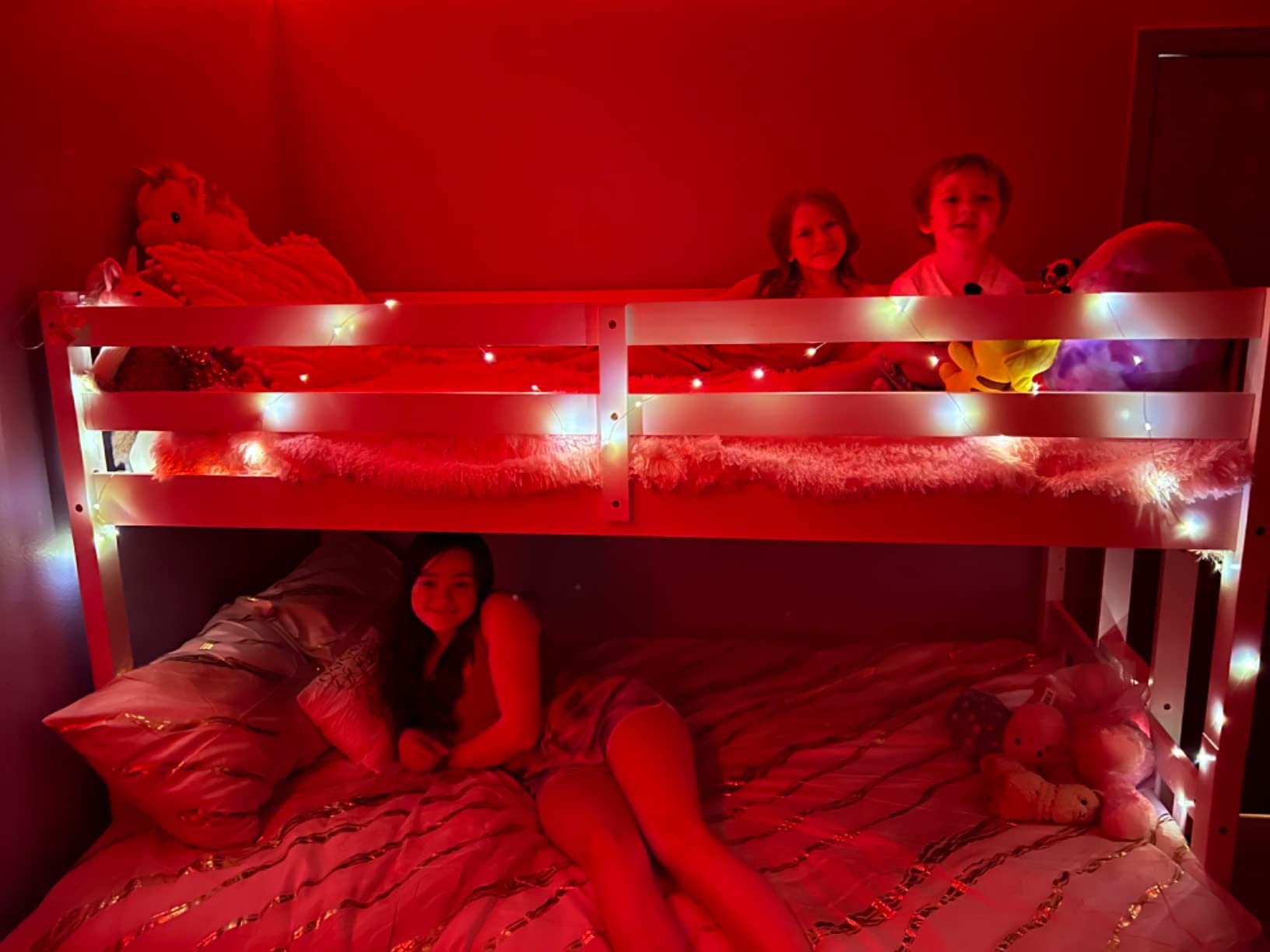 57/mo Finance Twin Over PullOut Bunk Bed with Trundle, Wooden Twin