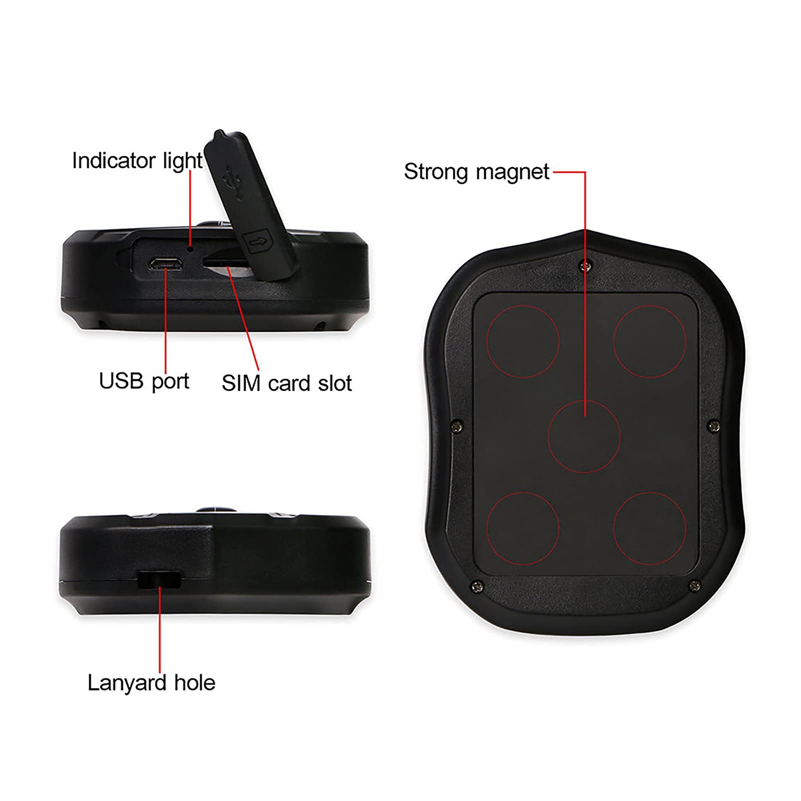 TK905 GPS Tracker Auto Localizzatore Satellitare Con Magnete Potente - Tracciamento in Tempo Reale, App Senza Abbonamento, Allarmi Multipli, IP65 Impermeabile