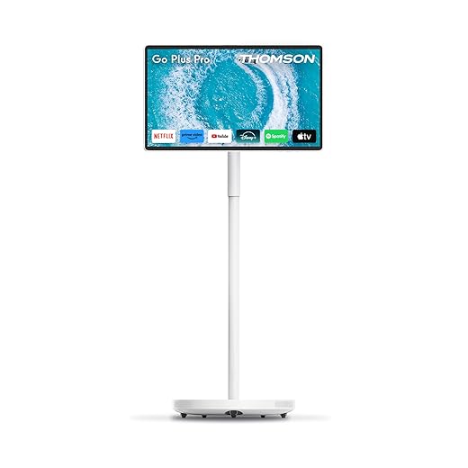 Thomson Go Plus Pro Display Smart Touch 27 Pollici (69 cm) 4K UHD, Android, Controllo Vocale, Hotspot, Batteria 9000 mAh, Fotocamera 5MP, Subwoofer, WiFi 6, Bluetooth, Supporto Portatile - 27UE7M45