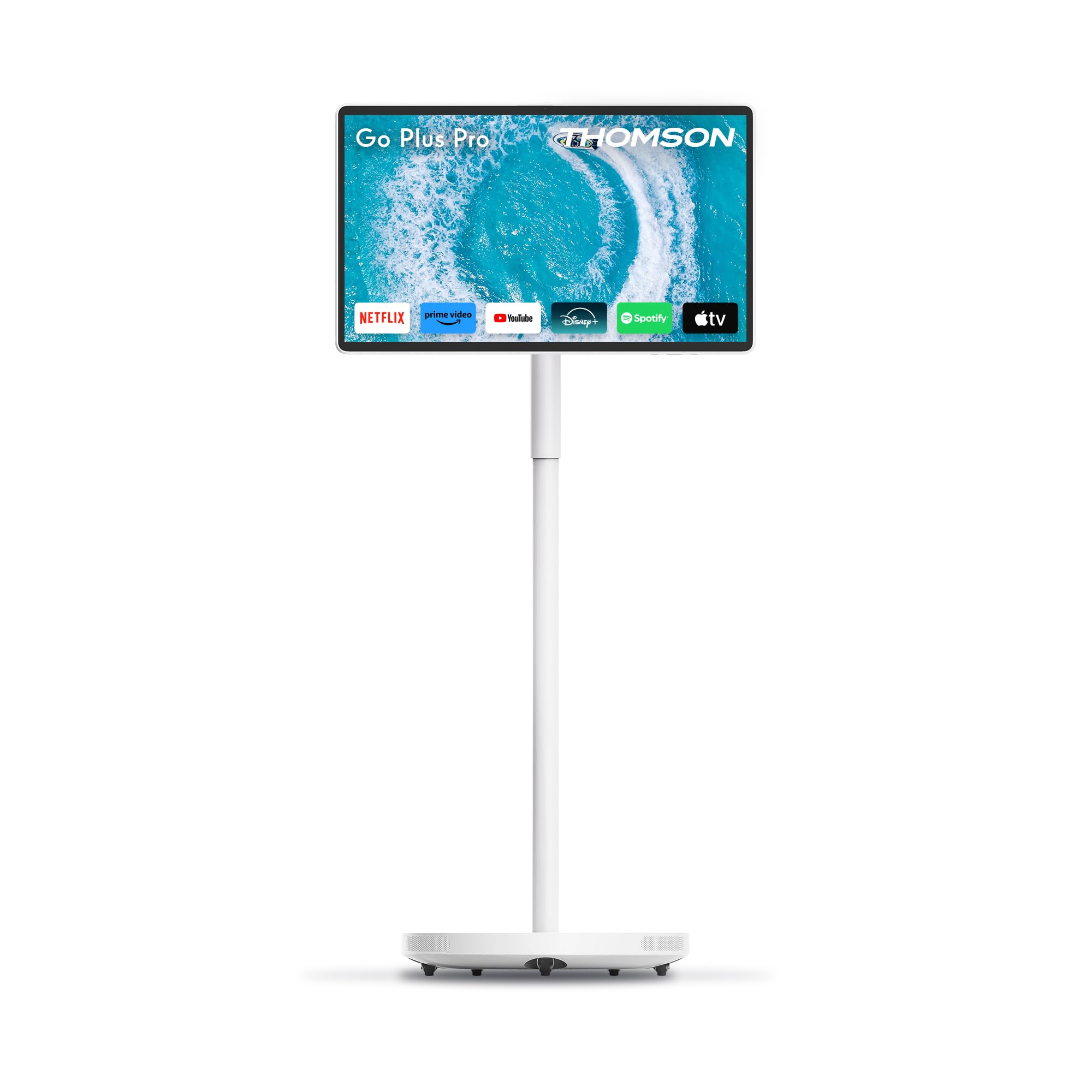 Thomson Go Plus Pro da 27 pollici (69 cm), 4K UHD (3840 x 2160), TV Android Portatile, Controllo Vocale, Bluetooth 5.2, Wi-Fi, Funzione Hotspot, Fino a 4 ore di Autonomia, 8 GB di RAM, 64 GB di memori