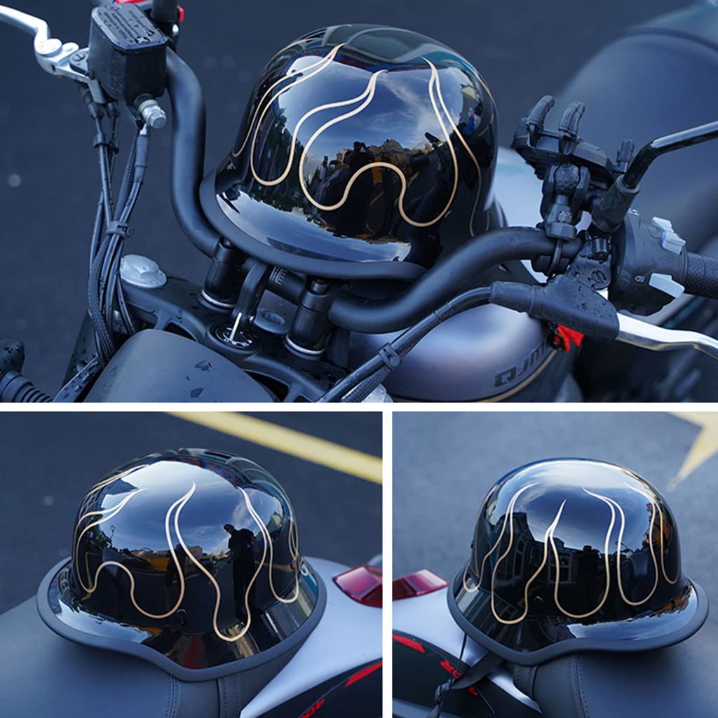 Amazon.com: Motorcycle Four Seasons Skull Cap Flame Helmet, Retro