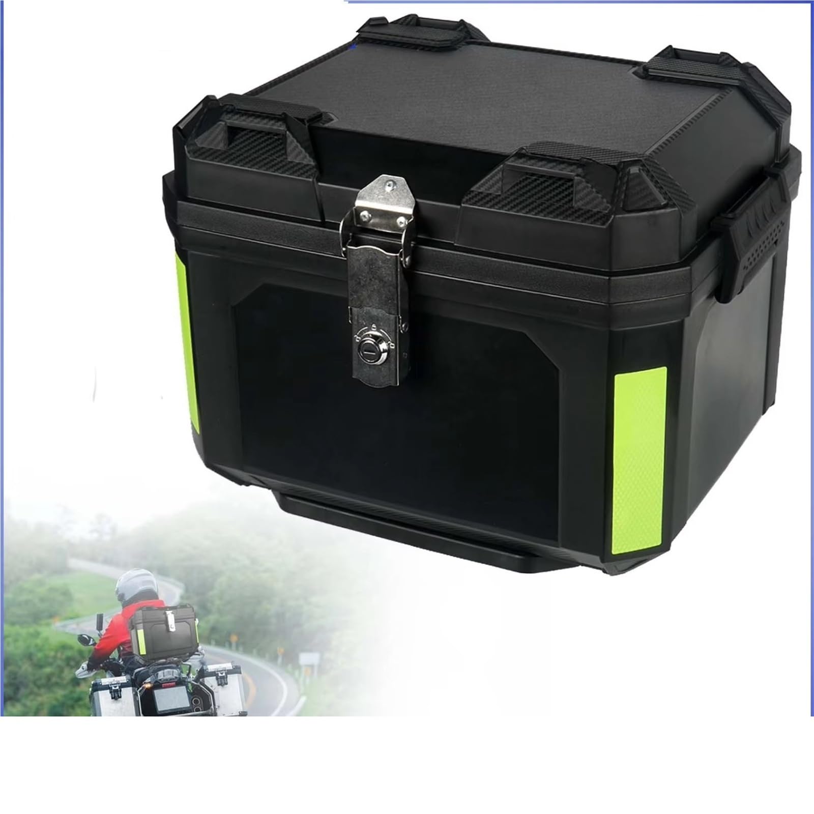 Borsa Portapacchi Bauletto Moto Resistente 45L E 55L Con Serratura Rigido In Materiale ABS Universale Per Scooter Turismo | 55L