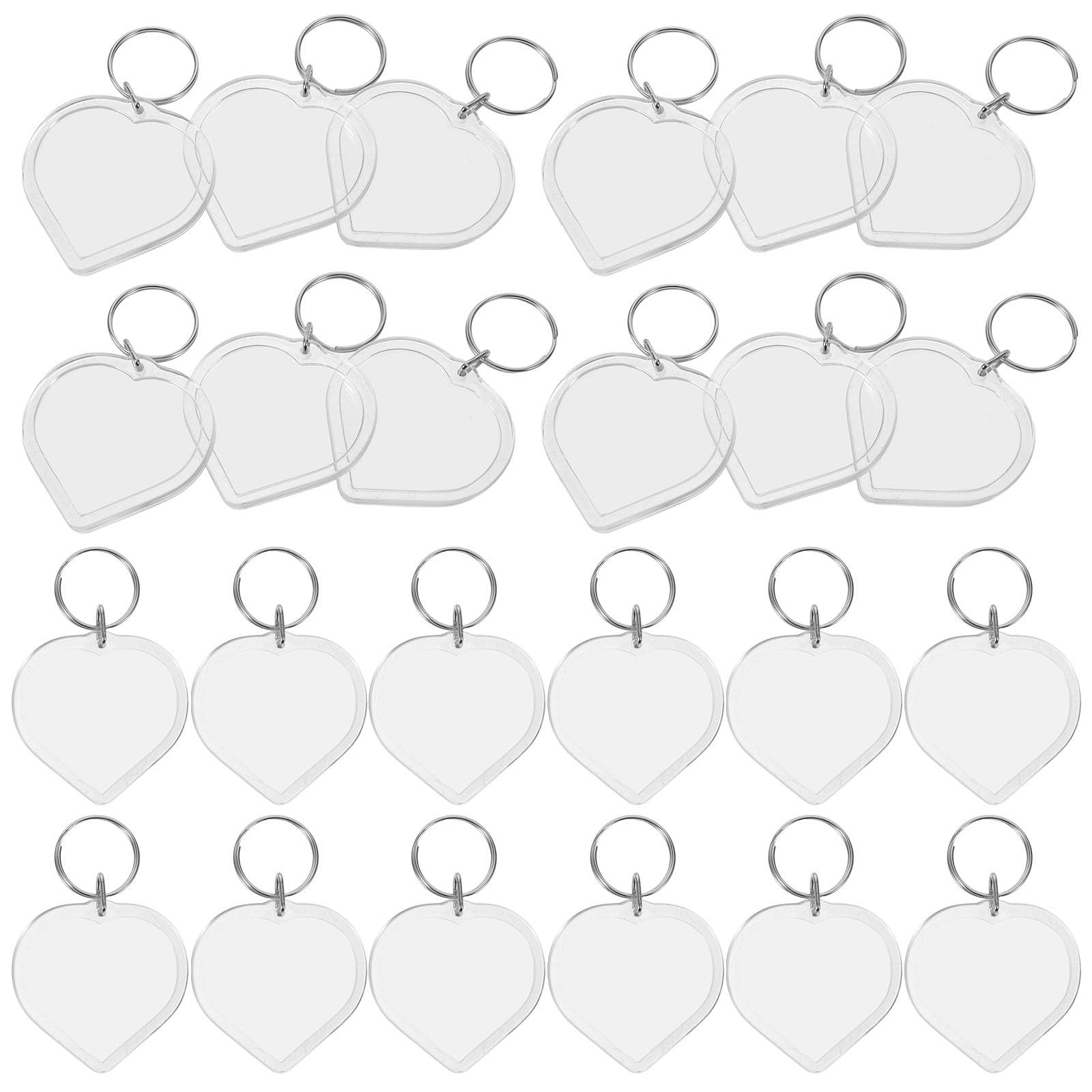 Healvian 100 Stück Eleganter Leicht Acryl Schlüsselanhänger in Herzform mit Klarem Display für Persönliche Geschenke und Besondere Anlässe Wie Abschlussfeiern