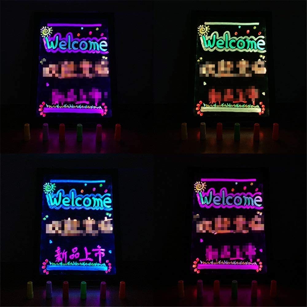 Pizarras decorativas Blackboard Decorativo Boletín Tablero Mensaje LED LED Luminoso Tablero Fluorescente Escritorio Colgante Handwriting Publicidad Menú de la pared de la escuela de la Oficina a