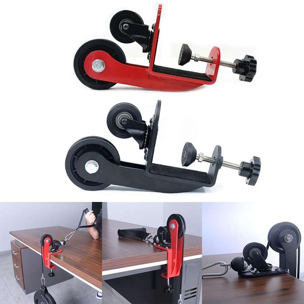Sistema de polea de entrenamiento de antebrazo para escritorio, dispositivo de lucha libre de brazos de acero con ruedas de nailon, fortalecedor de muñeca compacto para gimnasio en casa y oficina