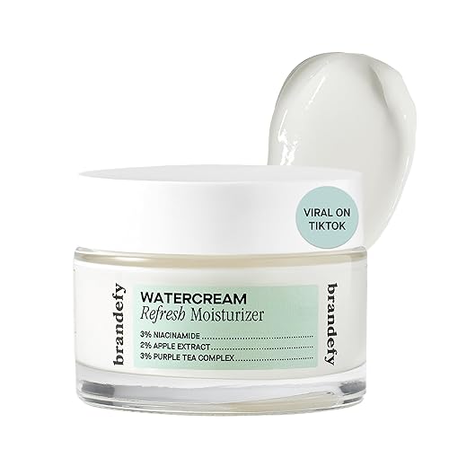 Brandefy Crema hidratante refrescante de agua, ligera, refinadora de poros para una piel suave y súper hidratada, hidratante facial diario,