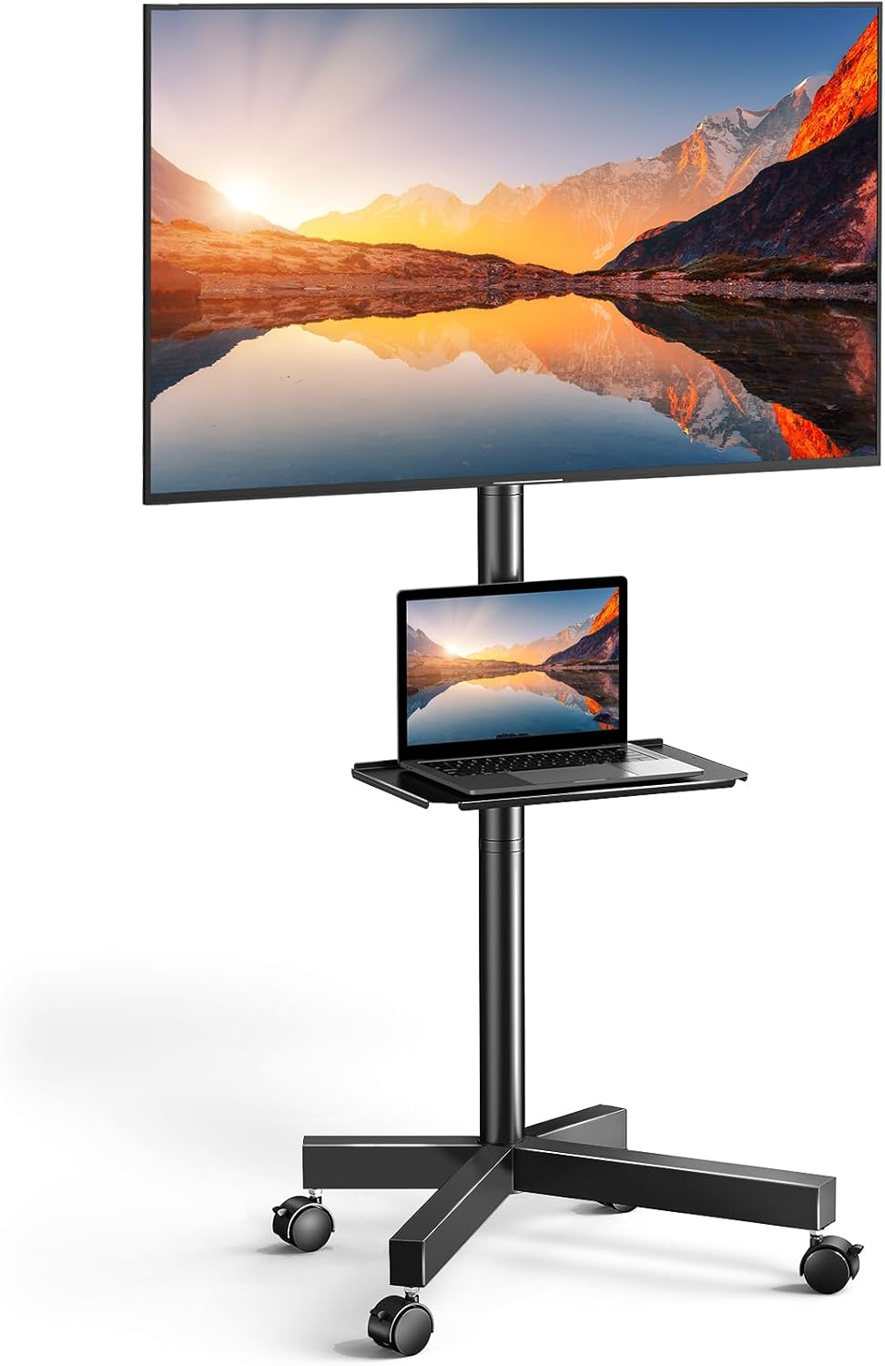 PERLESMITH Rolling TV Stand on Wheels for 23-60 Inch Flat Curved Screen TVs