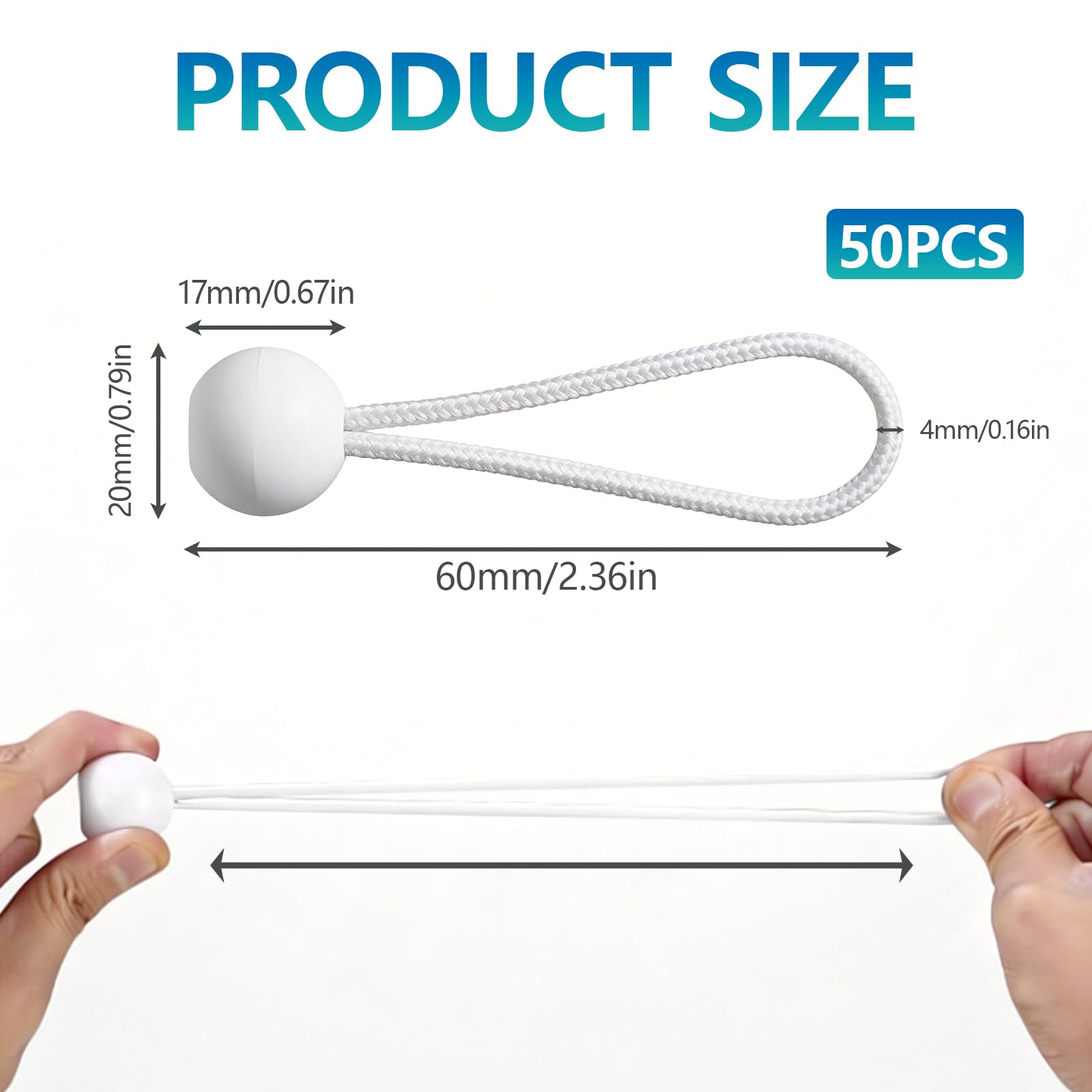 Lot De 50 Tendeurs élastiques à Boules 15,2 Cm - Fixation Bâche, Tente, Camping - Résistant UV