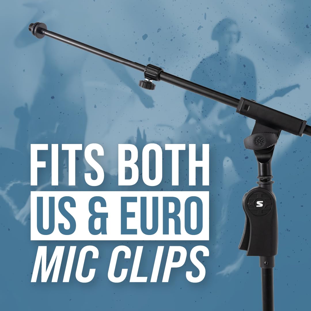 Shure by Gator, Asta microfonica Deluxe a treppiede con braccio telescopico e impugnatura a pistola con frizione a una mano; (SH-TPSTANDTBMDX)