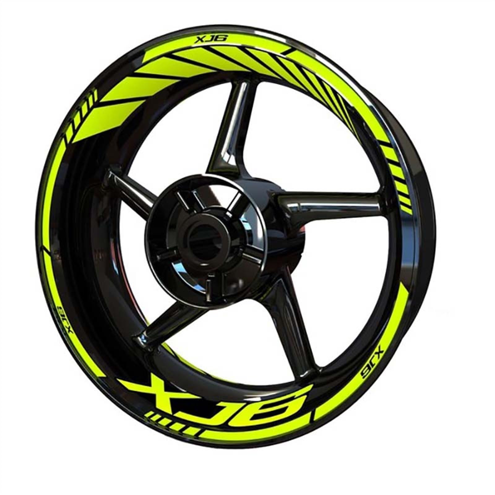 Motorcycle Front Rear Set Rim Sticker Wheel Decal Hub Stickers for Yamaha Xj6 Decorative(Color5)