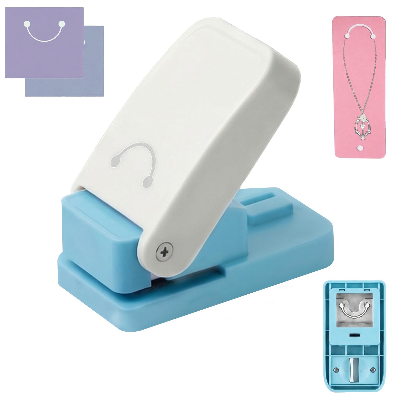 1-Piece Keychain Embosser, Custom Punch Stamp for Tags, Heavy Duty Earring Card Hole Puncher, for DIY Crafts, Gift Tags, and Business Cards (3.9" x 1.6" x 0.8")