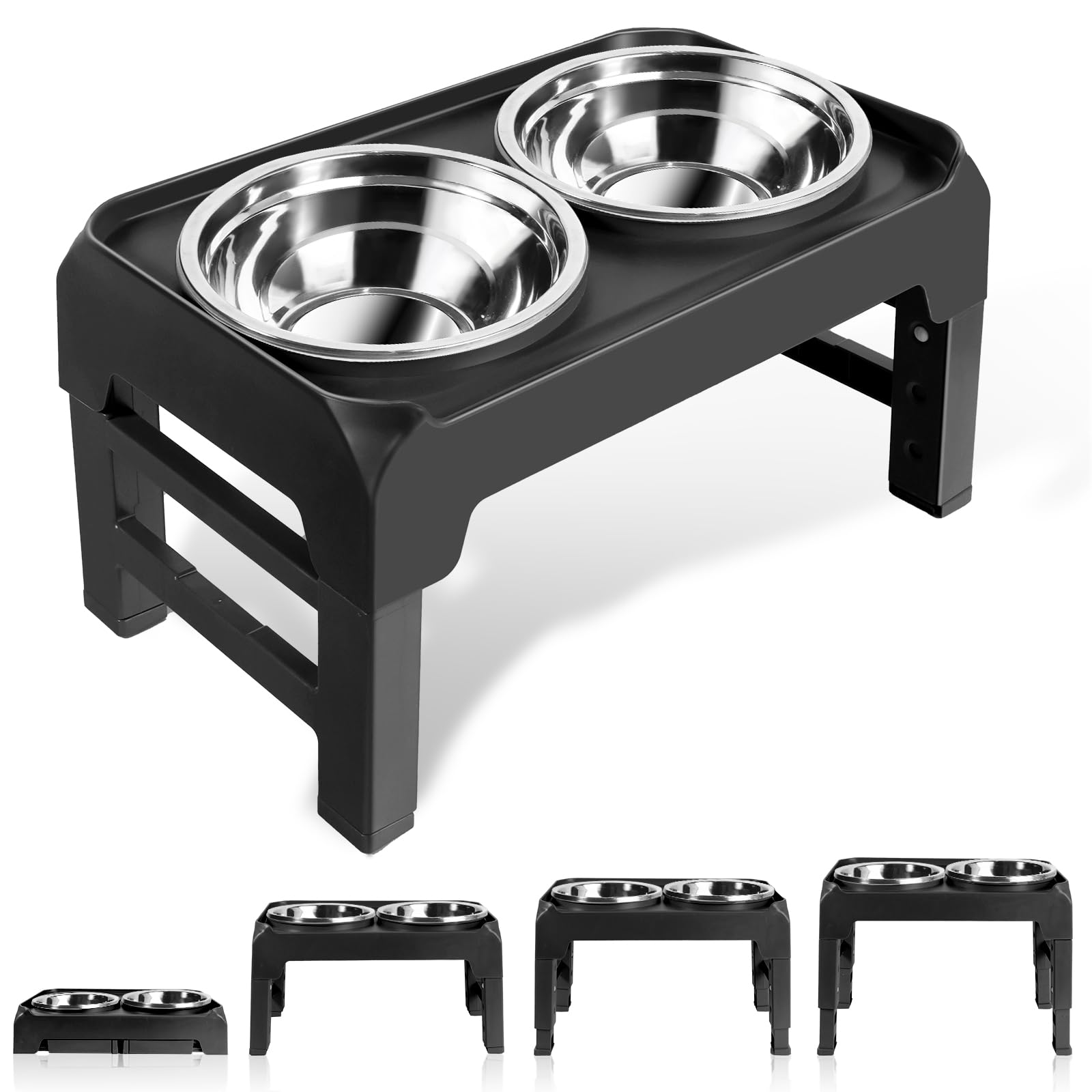 Elevated Dog Bowls, Stainless Steel Feeder Water Food Bowl, Raised