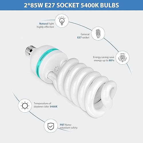 Miniatura 7 de HPUSN Soporte de fondo ajustable para estudio fotográfico y video de 10 pies, kit de iluminación Softbox de 30 x 30 pulgadas, sistema de iluminación