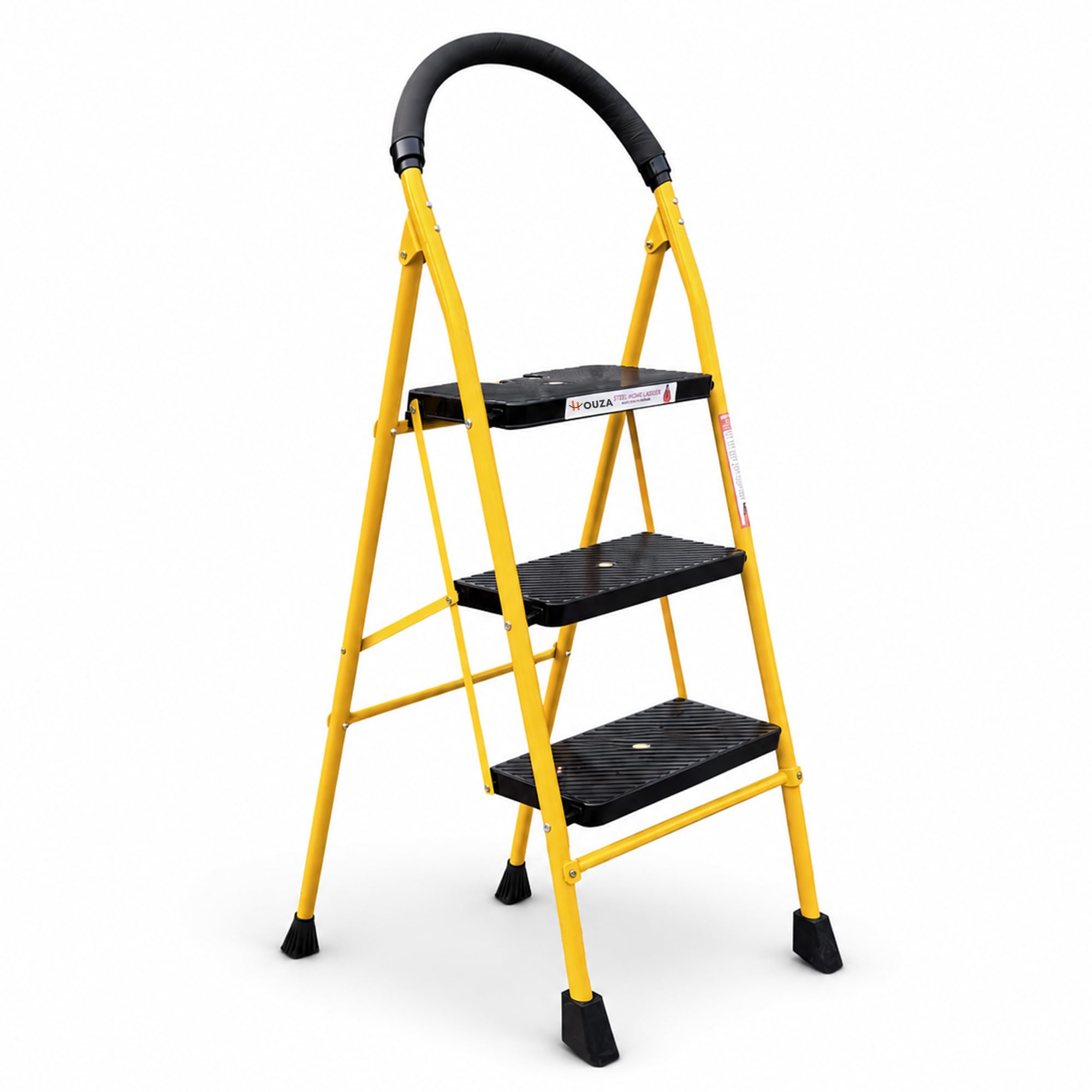 HOUZA Steel Ladder for Home 7 Steps Foldable with Anti-Skid Wide Steps (30cm x 20cm) | 7 Step Ladder for Home Use with D-Shape Rods | Secure Lock | 150 Kg Capacity Folding Ladder | 5 Year Warranty — Amazon image 25