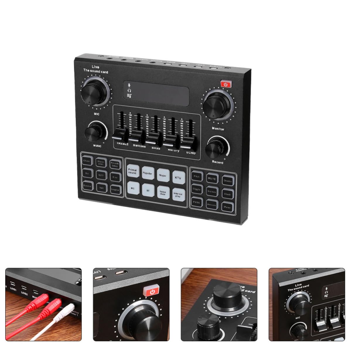 Live Soundkarte für Handy und Computer mit Abs Material Dual Mobiltelefon Unterstützung und Klangwechsler für Mobiles Live Streaming und Aufnahme