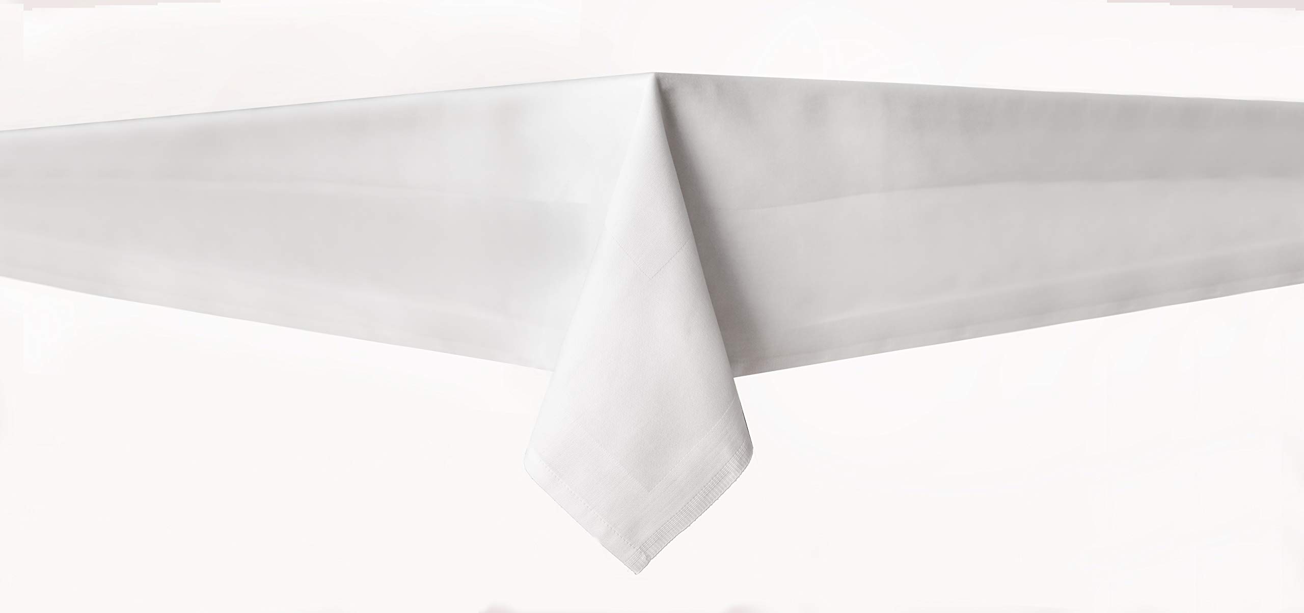 Texpot White Decohometextil Tablecloth Rectangular 140 X 240 Cm Sateen Trim 100% Cotton Damask