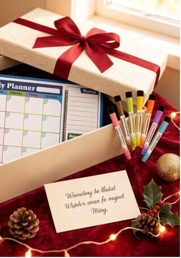 Magnetic Dry Erase Calendar Whiteboard Set – Monthly Weekly Planner, Habit Tracker, Grid & Blank Boards with 7 Markers & Eraser, Fridge Magnet Organizer for Home & Office Gift