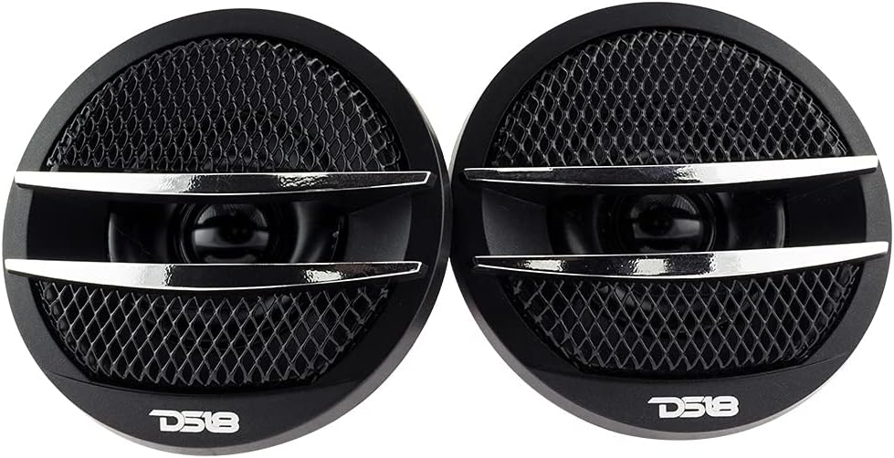 TX1S Tweeter X1 1.38-inch 200 Watts Max Pei Dome Ferrite Tweeters with Mounting Kit Angle, Flush, & Surface - Set of 2 (Black/Silver)