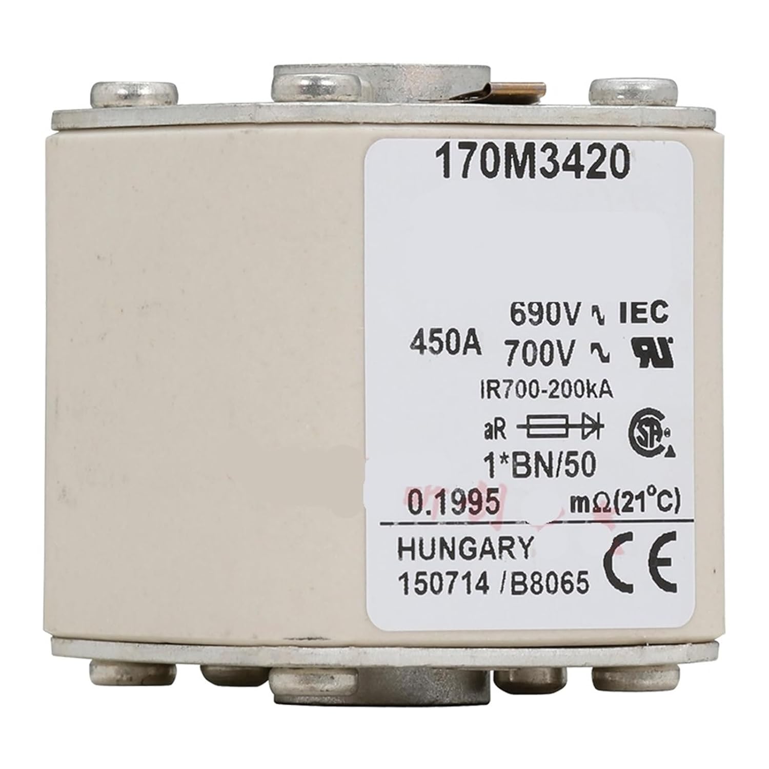 170M3417-3418-3419 315A 350A 400A 690V 自動車用ヒューズ(170M3417)