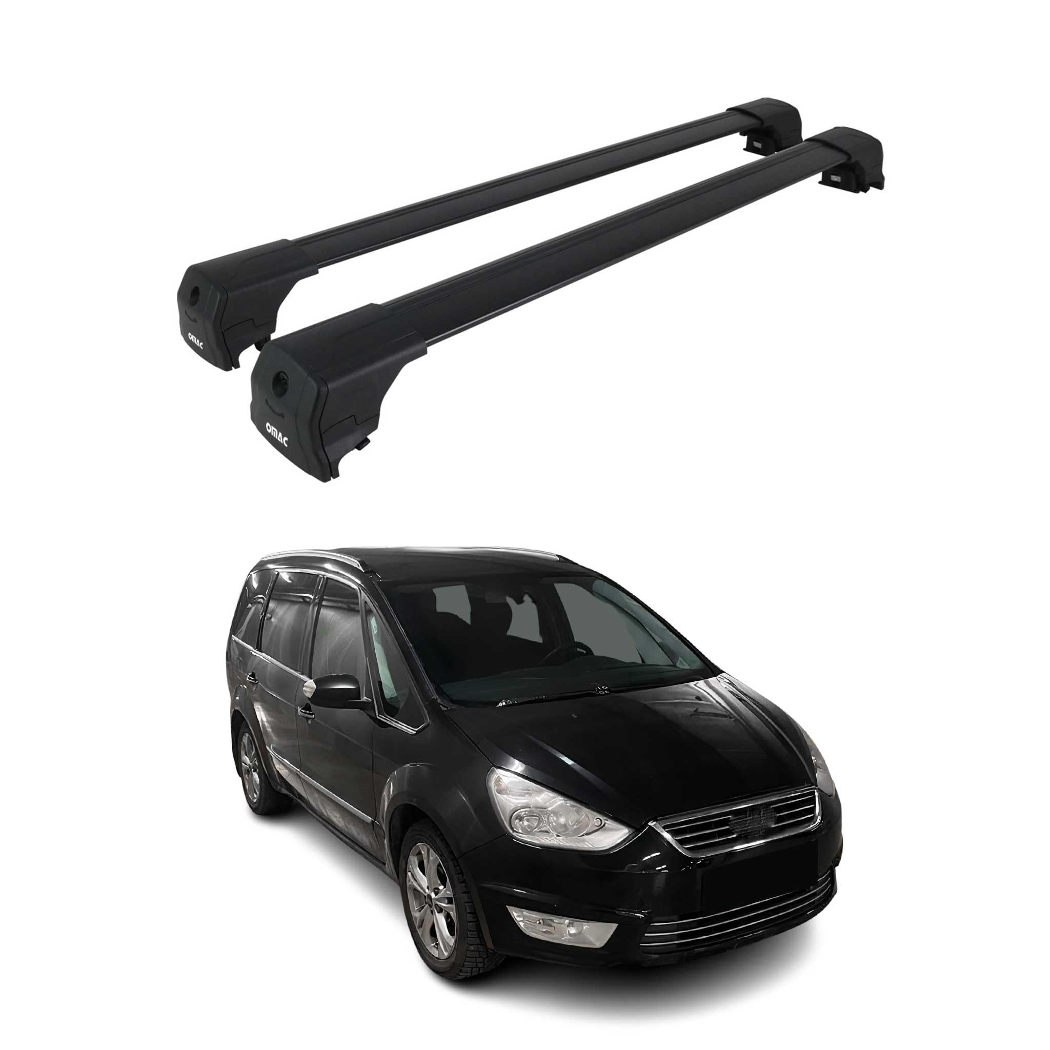 OMAC Poprzeczne Belki Bagażnika Aluminium do Ford Galaxy II 2006-2015 – City Crash – ISO/PAS 11154