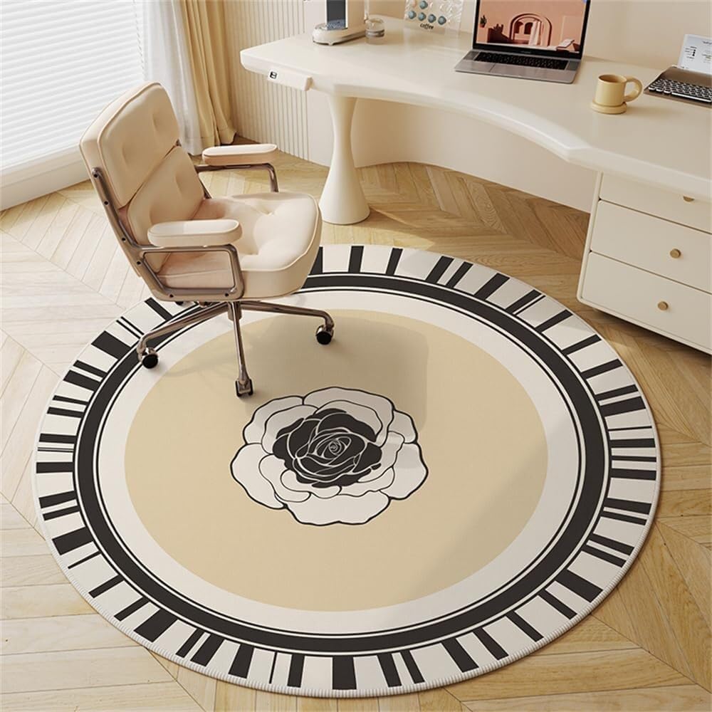 SSDDLZEQ Premium durable range Round Office Carpet And Hardwood Floor Multi-purpose Protective Mats(Rose,60cm)