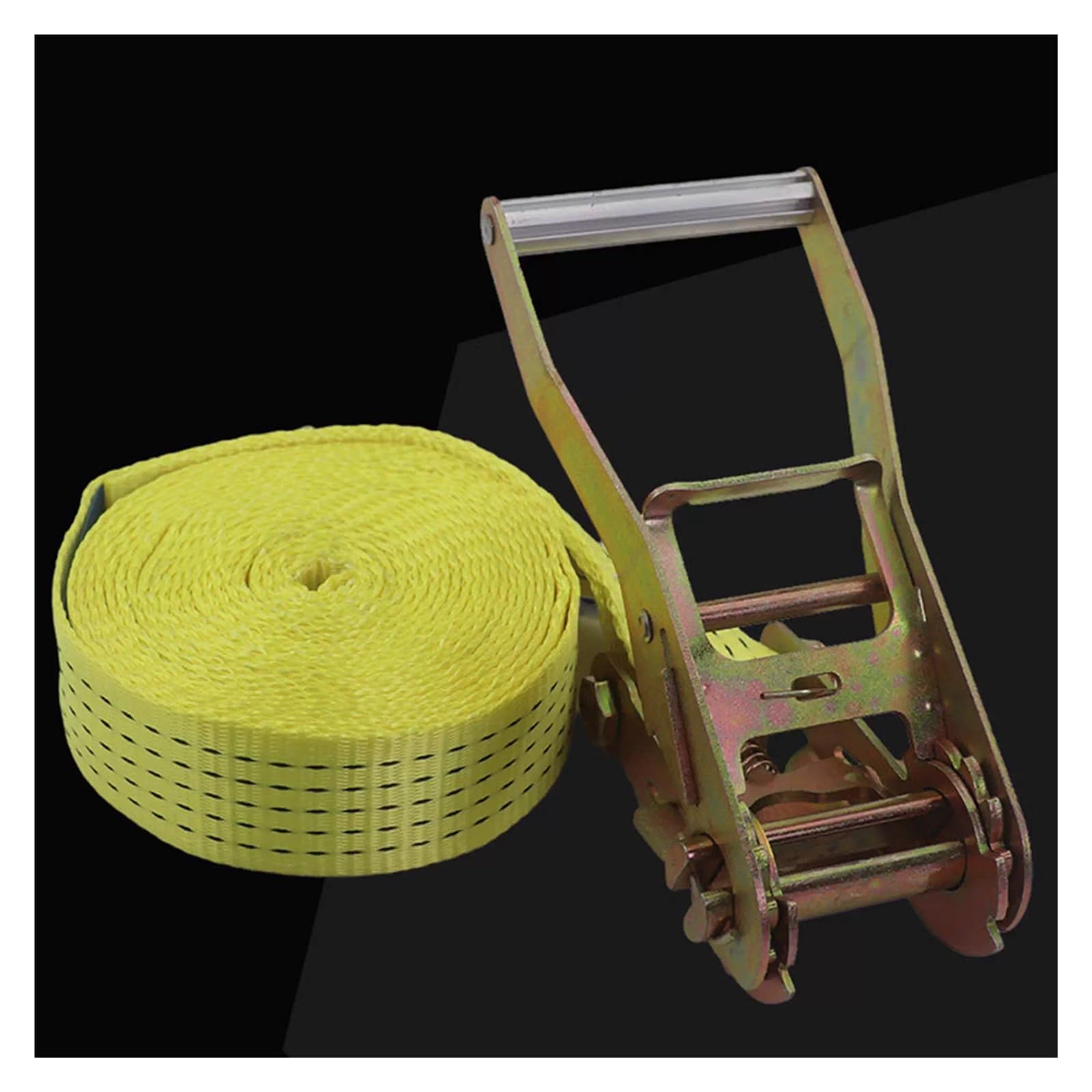Correas de Amarre de trinquete sin Fin Amarillas, Correas de trinquete de Carga de Ancho for Mover Camiones, remolques, Motocicletas, Kayaks, Techo de Coche(3.0m/9.8Ft)