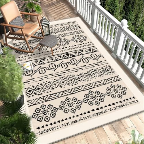 Tapis balcon lavable et grand tapis exterieur geometrique de chambre