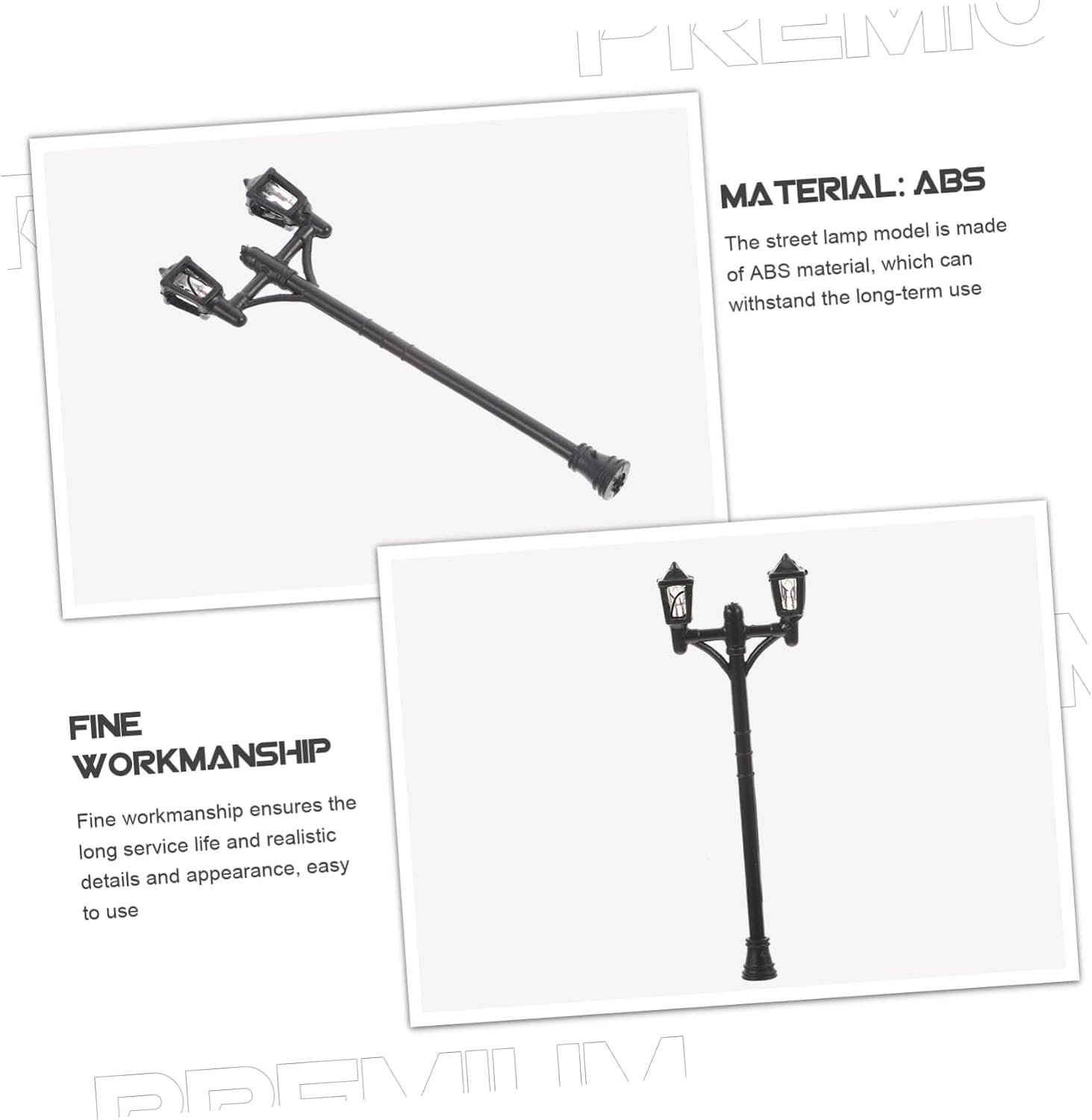 10pcs Double-Headed LED Miniature Street Lamp Models for Outdoor Garden Decor Micro Landscape Road Lights Simulation Scene Props for Dollhouse Decoration