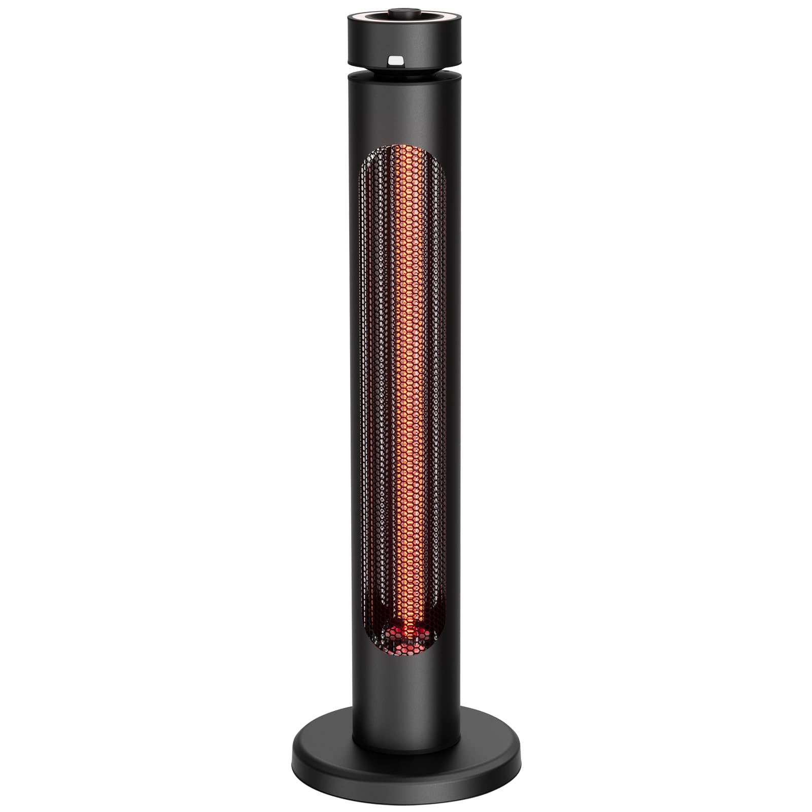 Portable Outdoor Heater Infrared 1500W 8 Heat Levels 8H Timers Carbon Fiber Tube Patio Heater Tip-Over&Overheat Protection IP65 Waterproof Garden, Black