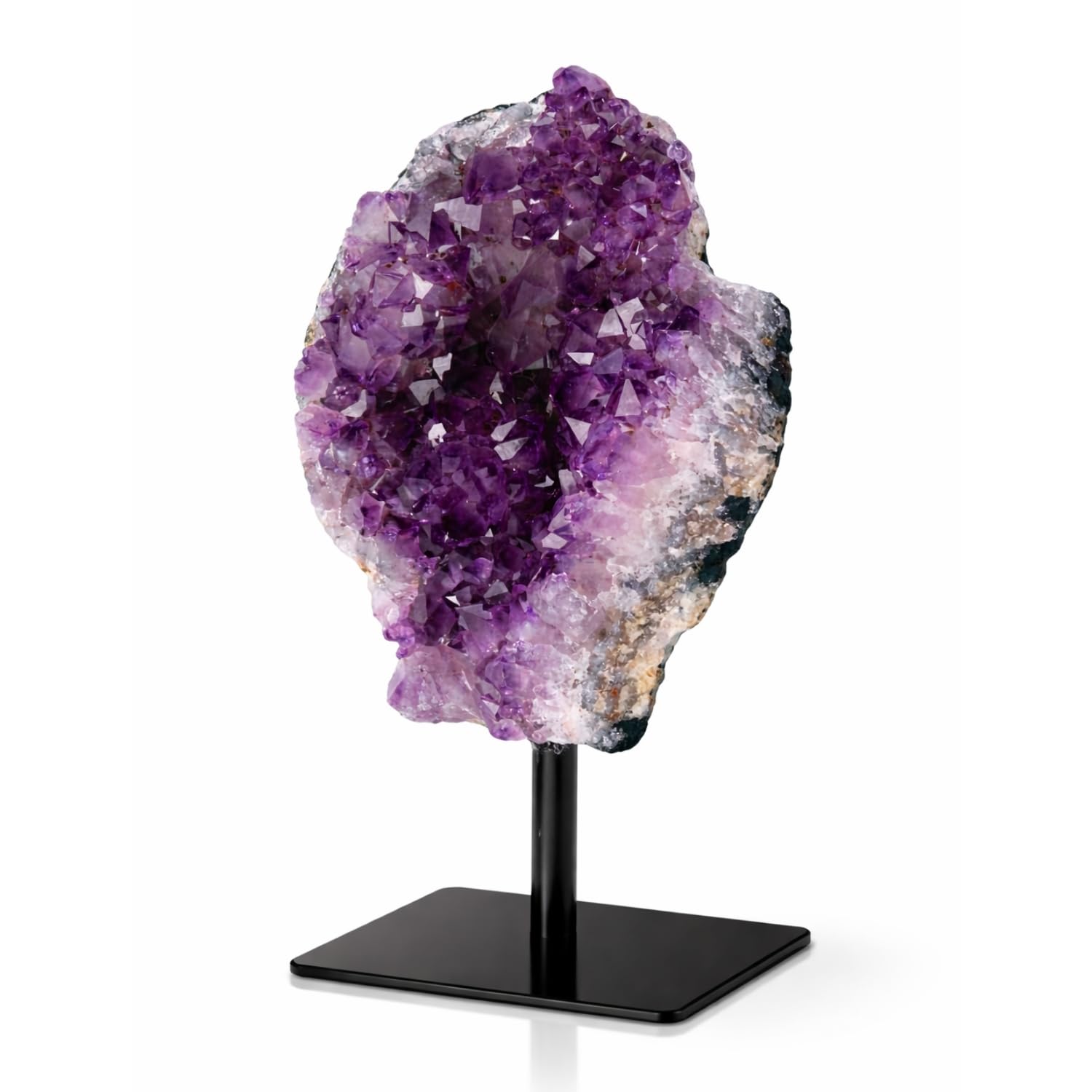 British Fossils Purple Premium Quality Brazilian Amethyst On Stand - Luxury Home Decor