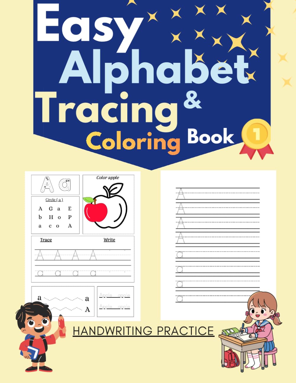 Easy Alphabet Tracing & Coloring Book: Trace Letters A–Z, Color Fun Drawings, and Build Early Writing Skills Step by Step