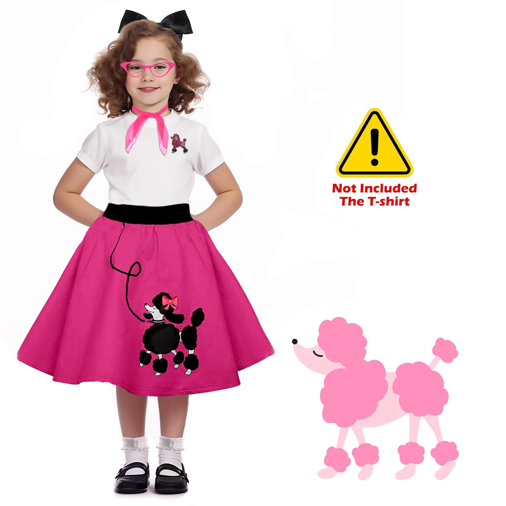 Amazon.com: Pikpops 50s Girls Poodle Skirt Kids Sock Hop Outfit