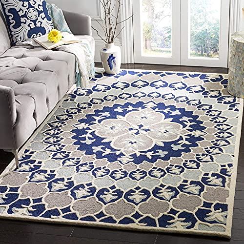 Image of Carpet Mahal Handmade Handwoven Tufted Made of 100% Soft Blended Wool Export Quality Carpets with 1 Inch Thickness (6x6 Feet) Color Multi