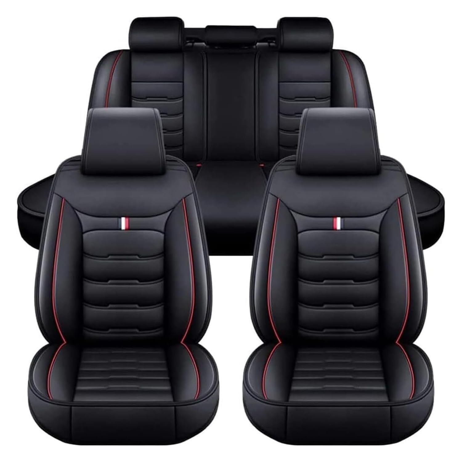 HFFTYU Leather Car Seat Covers for Seat Arona Arona FR Altea FR Ateca Ateca FR Marbella Ibiza Mk2, Waterproof Full Set Interior Protectors, 5-Seater Breathable Padded Automotive Seat Covers,A