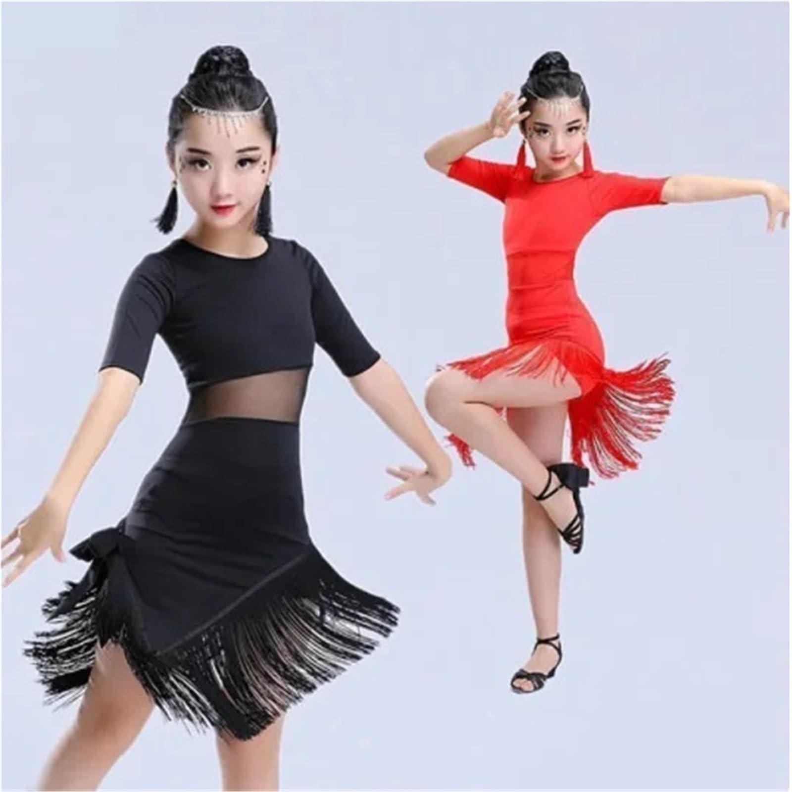 Traje de entrenamiento baile latino, manga corta, formulario calificación for práctica competición Ropa adecuada para patinaje latino y artístico