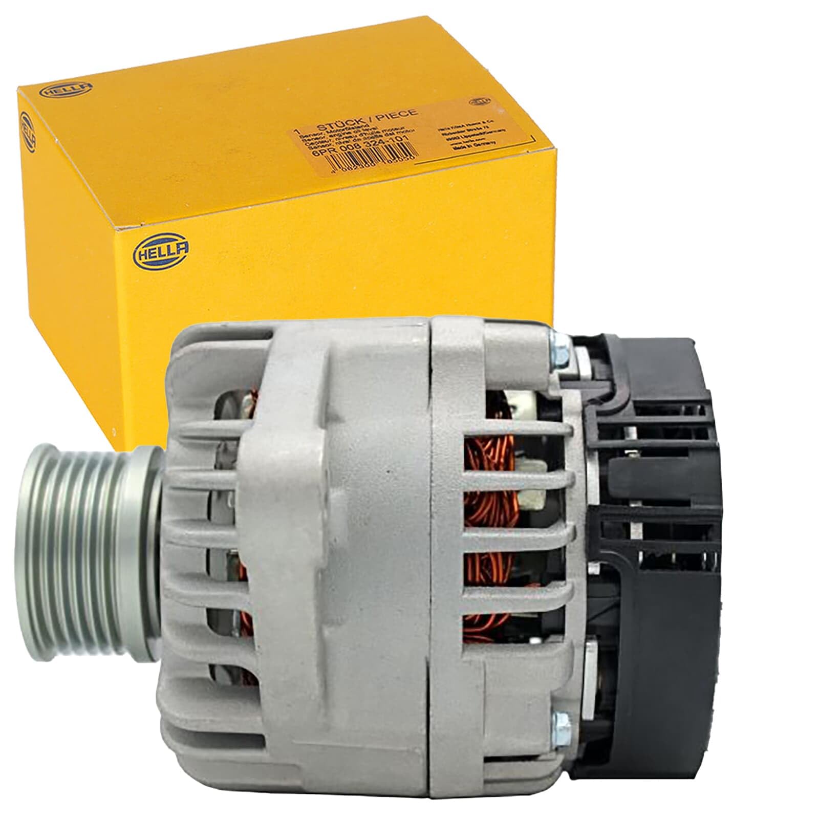 Alternator with freewheel belt pulley 8EL 011 713-931 HELLA for FIAT ALFA ROMEO