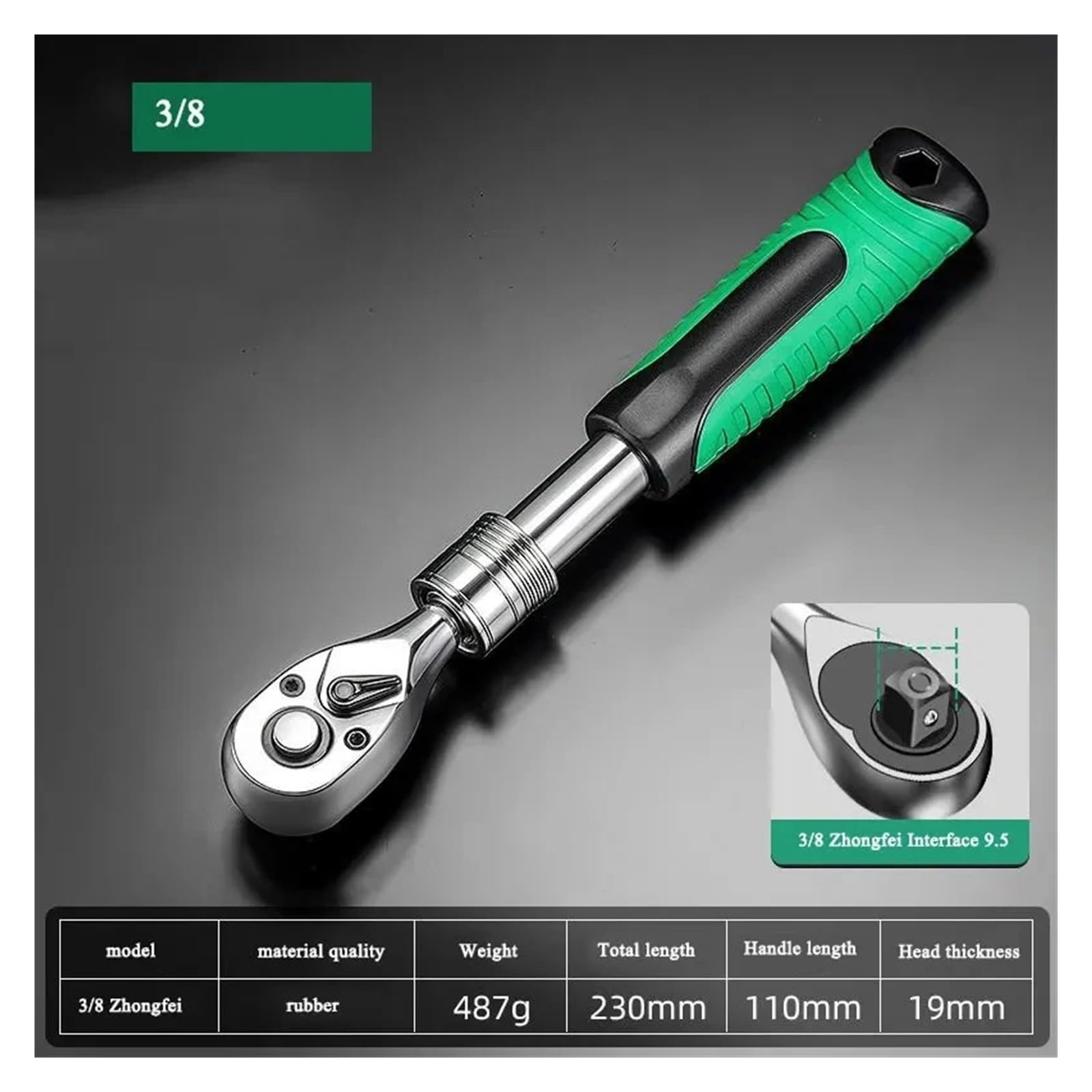 1/4" 3/8" 1/2" Zoll Ratschenschlüssel 72 Zähne Ausziehbarer Teleskop-Multifunktionssteckschlüssel Platte Ratschengriff Schraubenschlüssel Werkzeug(3-8)