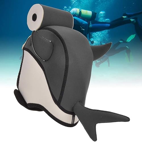 Miniatura 5 de Keenso Capucha de neopreno de varias densidad, equipo de neopreno para bucear con casco de dibujos animados de animales (tiburón)