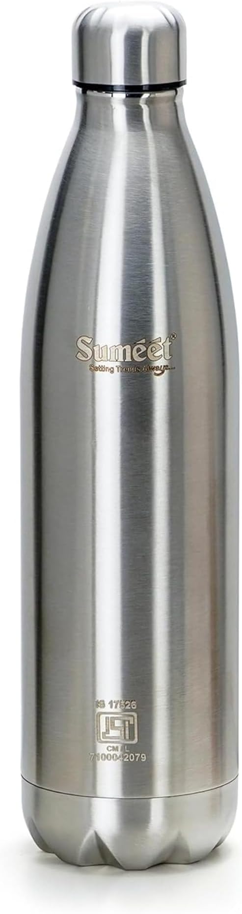 Sumeet Thermo1000 Stainless Steel 24 Hours Hot & Cold ISI Certified Double Walled Leak Proof Vacuum Flask/Water Bottle 1000ml (1 Liter) for Office/School/College/Gym/Picnic/Home/Trekking, Silver